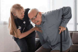 Physiotherapist treating a patient
